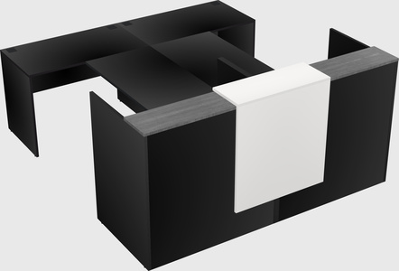 Shared u-shaped reception desks
