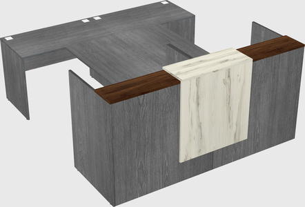 Shared u-shaped reception desks