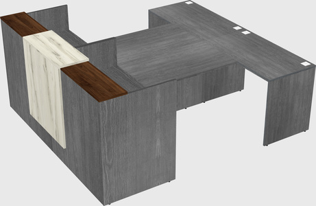 Shared u-shaped reception desks