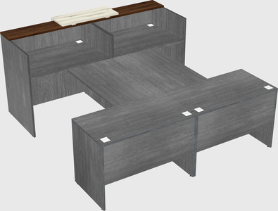 Shared u-shaped reception desks