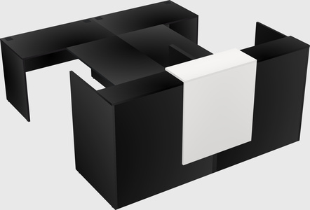 Shared u-shaped reception desks