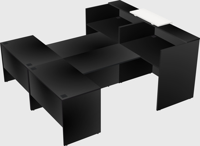 Shared u-shaped reception desks