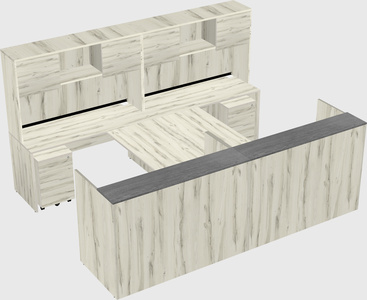 Shared u-shaped reception desks