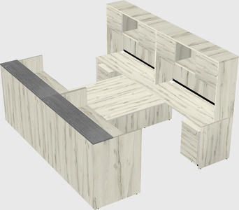 Shared u-shaped reception desks