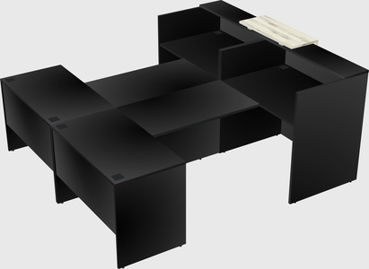 Shared u-shaped reception desks