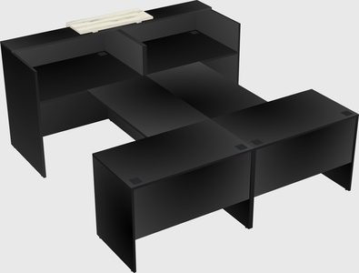 Shared u-shaped reception desks