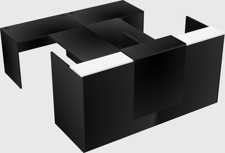 Shared u-shaped reception desks