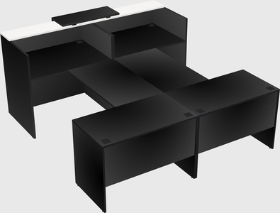 Shared u-shaped reception desks