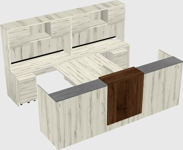 Shared u-shaped reception desks