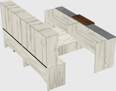 Shared u-shaped reception desks