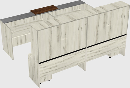 Shared u-shaped reception desks