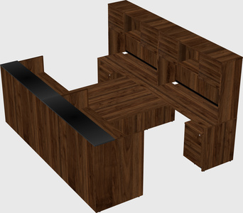 Shared u-shaped reception desks