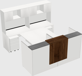 Shared u-shaped reception desks