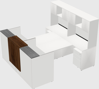 Shared u-shaped reception desks
