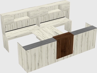 Shared u-shaped reception desks