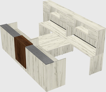 Shared u-shaped reception desks