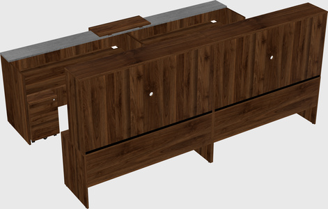 Shared u-shaped reception desks