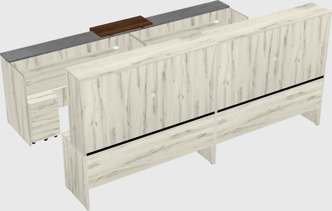 Shared u-shaped reception desks