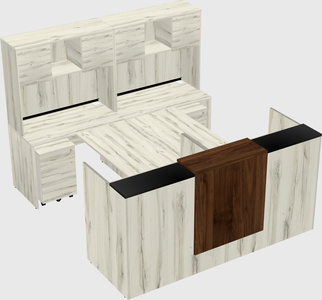 Shared u-shaped reception desks