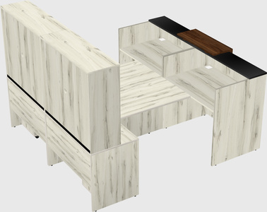 Shared u-shaped reception desks