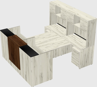 Shared u-shaped reception desks