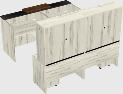 Shared u-shaped reception desks