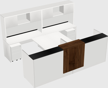 Shared u-shaped reception desks