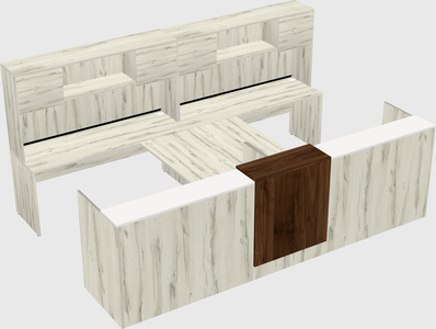 Shared u-shaped reception desks