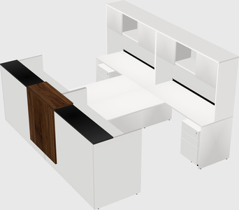 Shared u-shaped reception desks