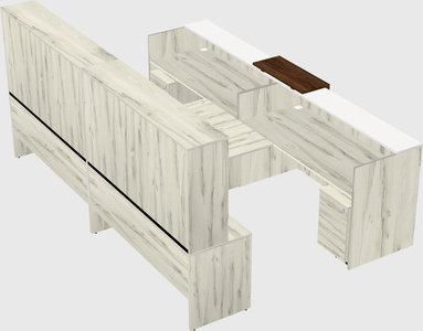 Shared u-shaped reception desks