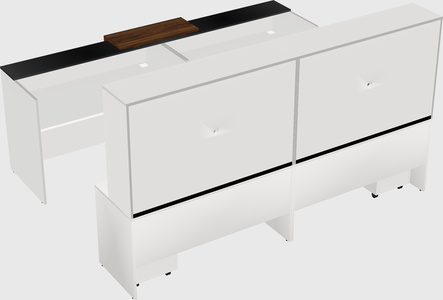Shared u-shaped reception desks