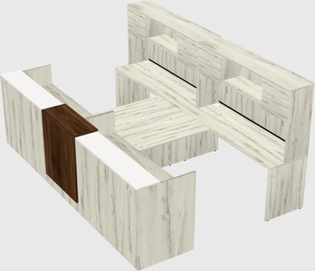 Shared u-shaped reception desks