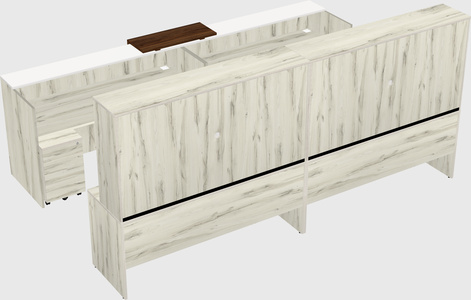 Shared u-shaped reception desks
