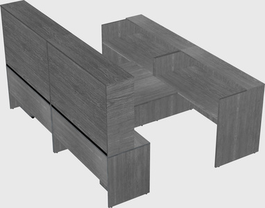 Shared u-shaped reception desks