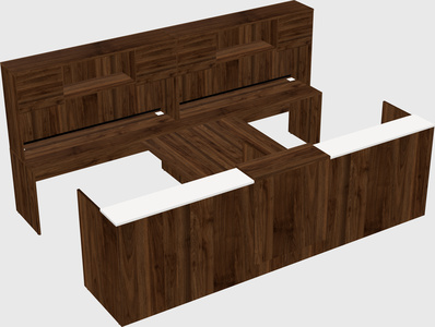 Shared u-shaped reception desks