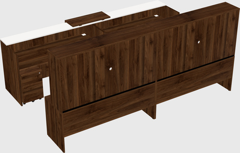 Shared u-shaped reception desks