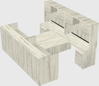Shared u-shaped reception desks