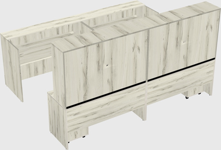 Shared u-shaped reception desks
