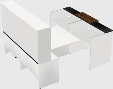 Shared u-shaped reception desks
