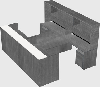 Shared u-shaped reception desks