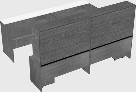 Shared u-shaped reception desks