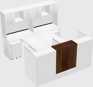 Shared u-shaped reception desks