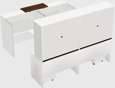 Shared u-shaped reception desks