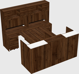 Shared u-shaped reception desks