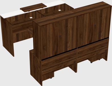 Shared u-shaped reception desks