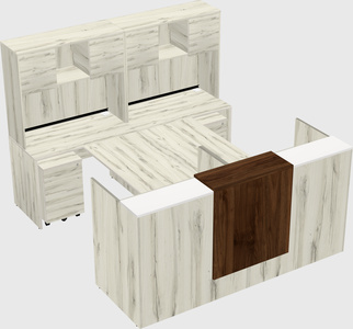 Shared u-shaped reception desks