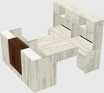 Shared u-shaped reception desks