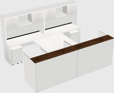 Shared u-shaped reception desks