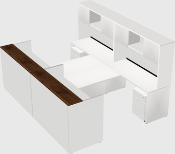 Shared u-shaped reception desks