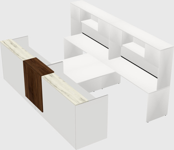 Shared u-shaped reception desks